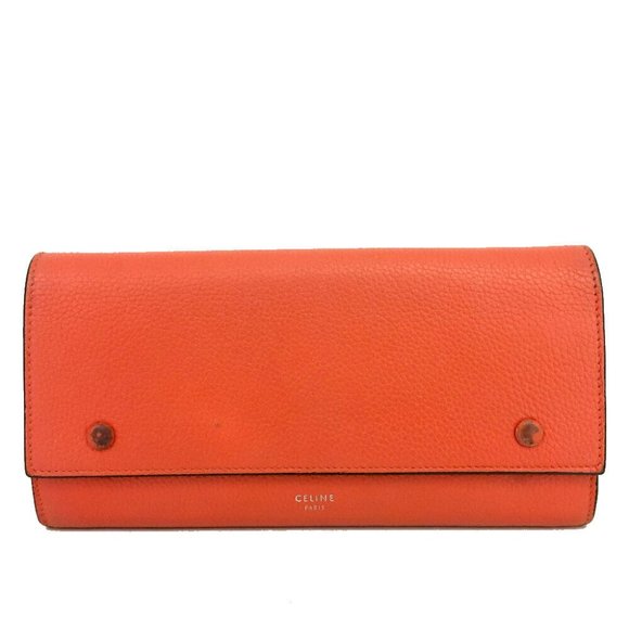 CELINE Large Flap Leather Long Bifold Wallet /2S0100 - Picture 1 of 8
